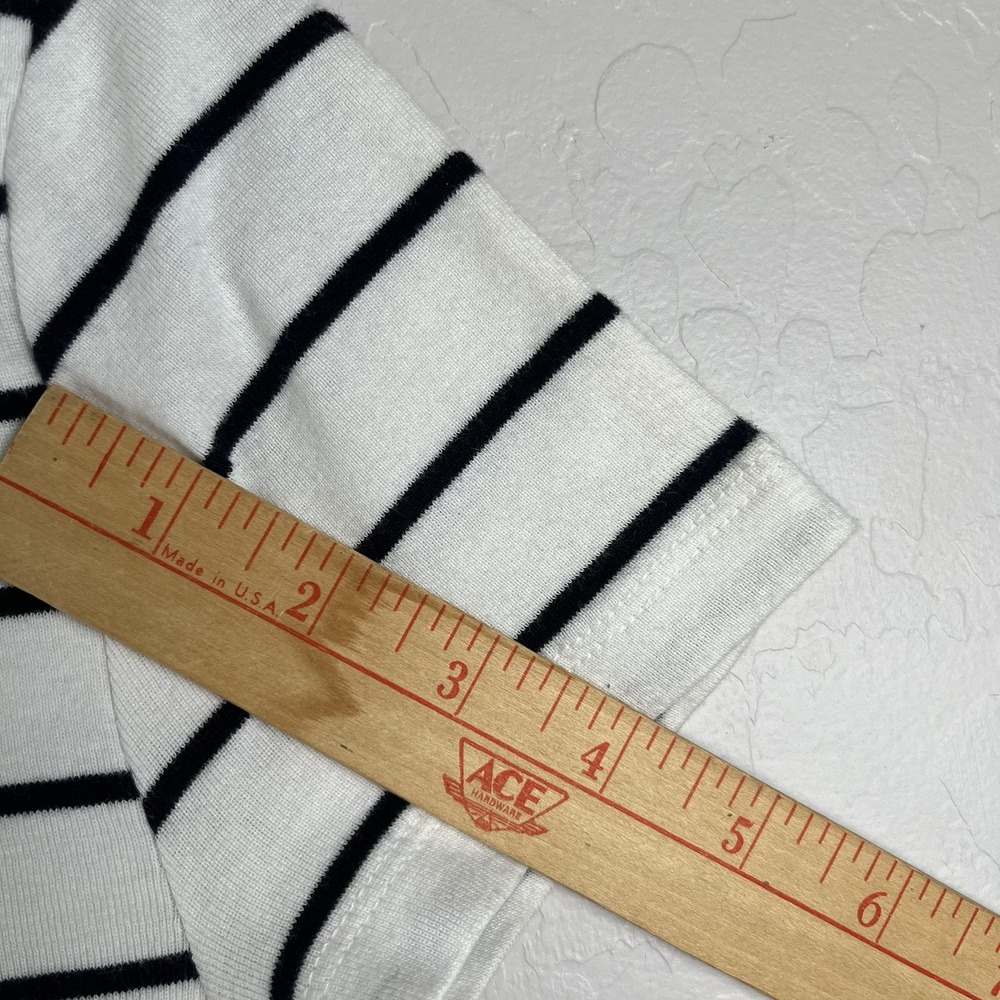 Chaps Ralph Lauren Short Sleeve Women's Sz M Striped Lace V-neck Western Cottage - Picture 8 of 9